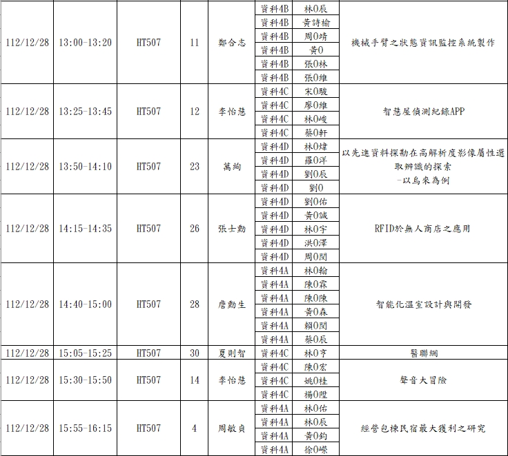 12/28口試時間